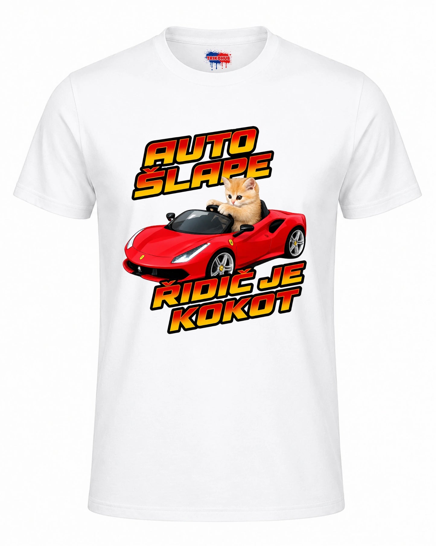 Bavlněná mikina - Auto šlape, řidič je koko