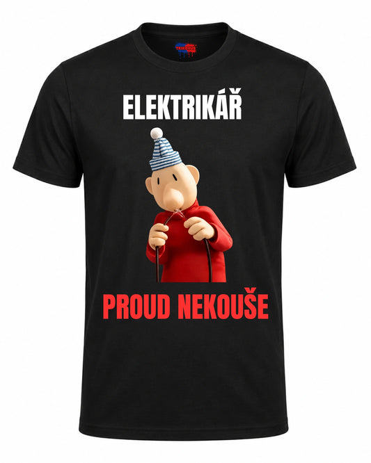 Bavlněná mikina - Elektrikář proud nekouše