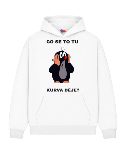 Mikina CO SE TO TU KURVA DĚJE?